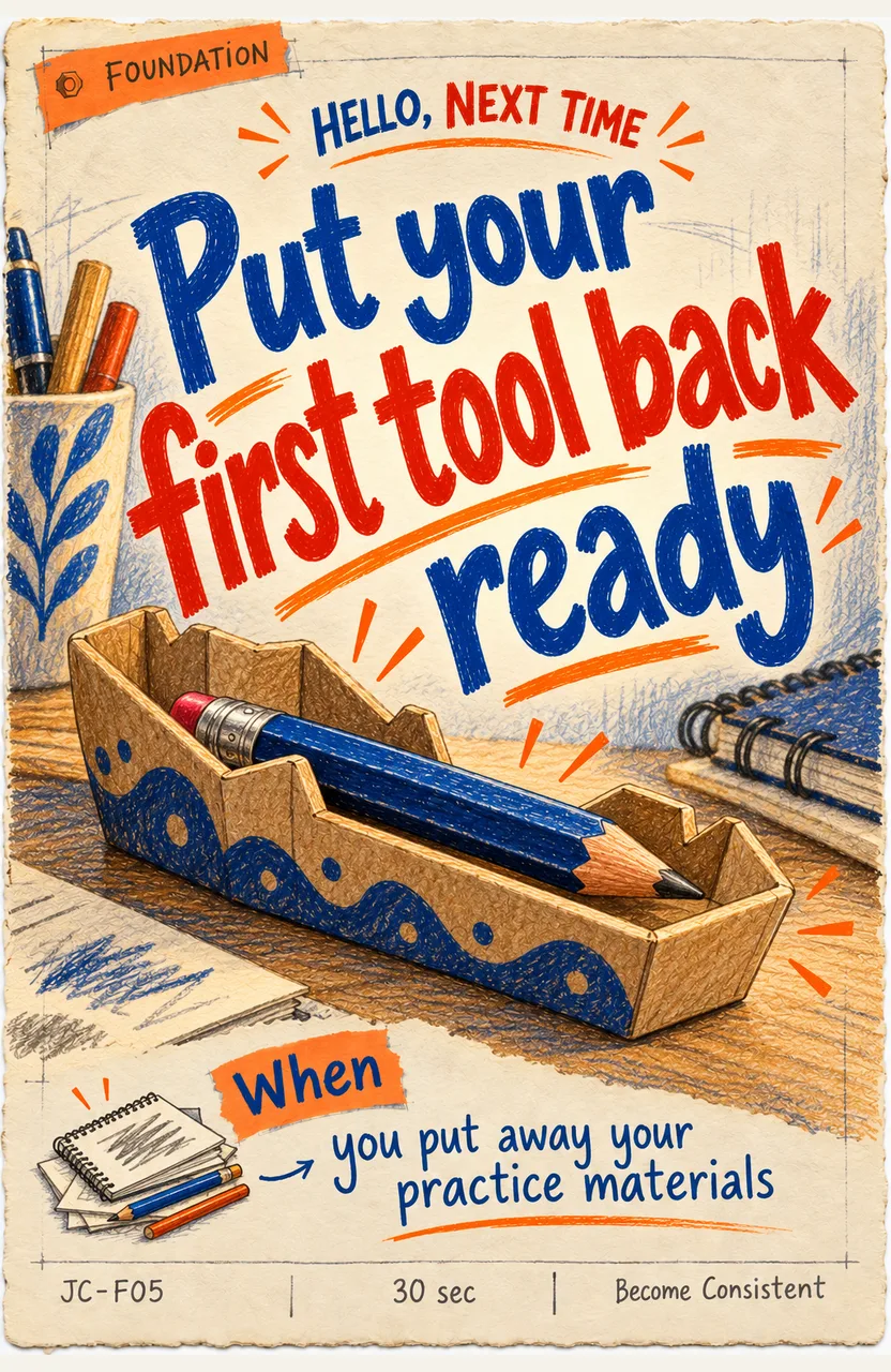 Put Your First Tool Back Ready After Use When: you put away your practice materials