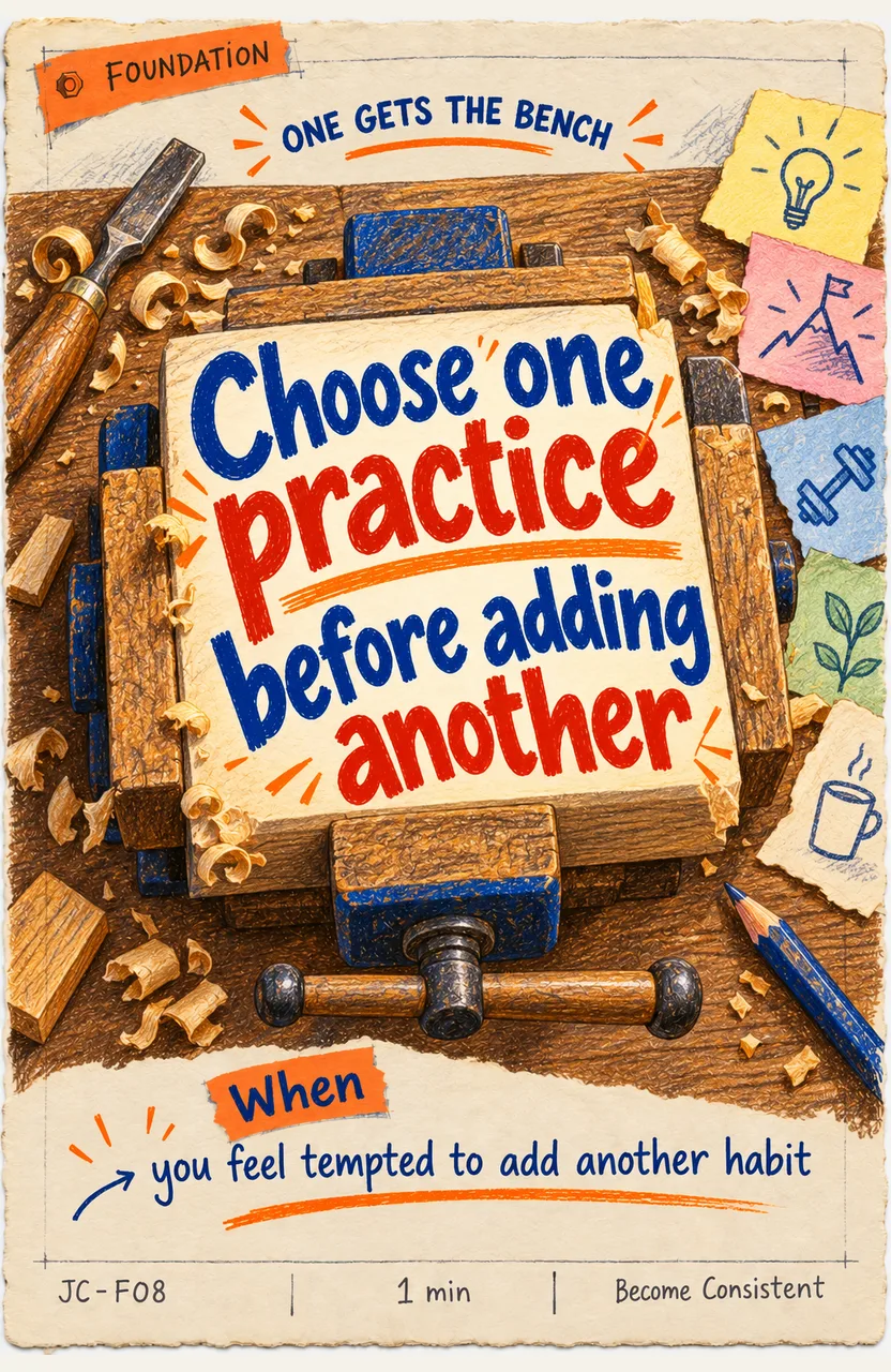 Choose One Practice Before Adding Another When: you feel tempted to add another habit