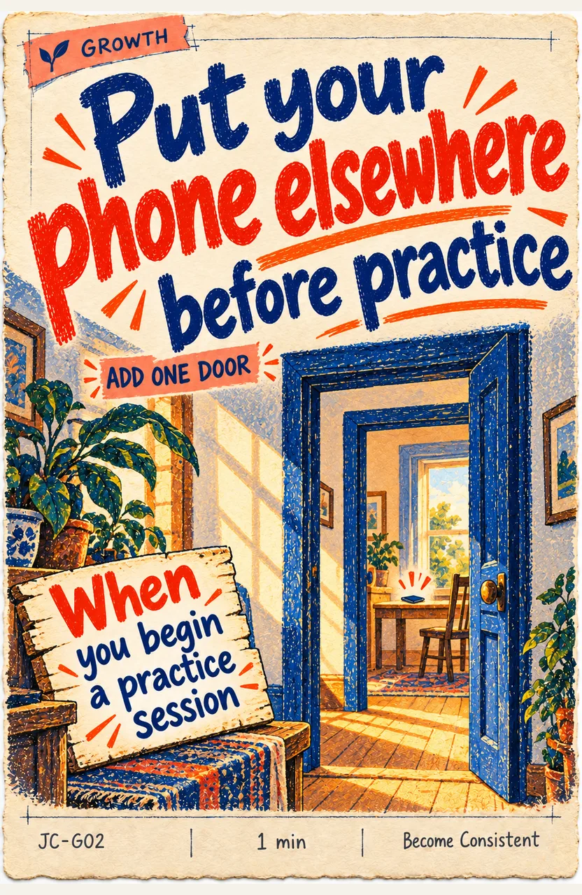 Put Your Phone Elsewhere Before a Practice Session When: you begin a practice session