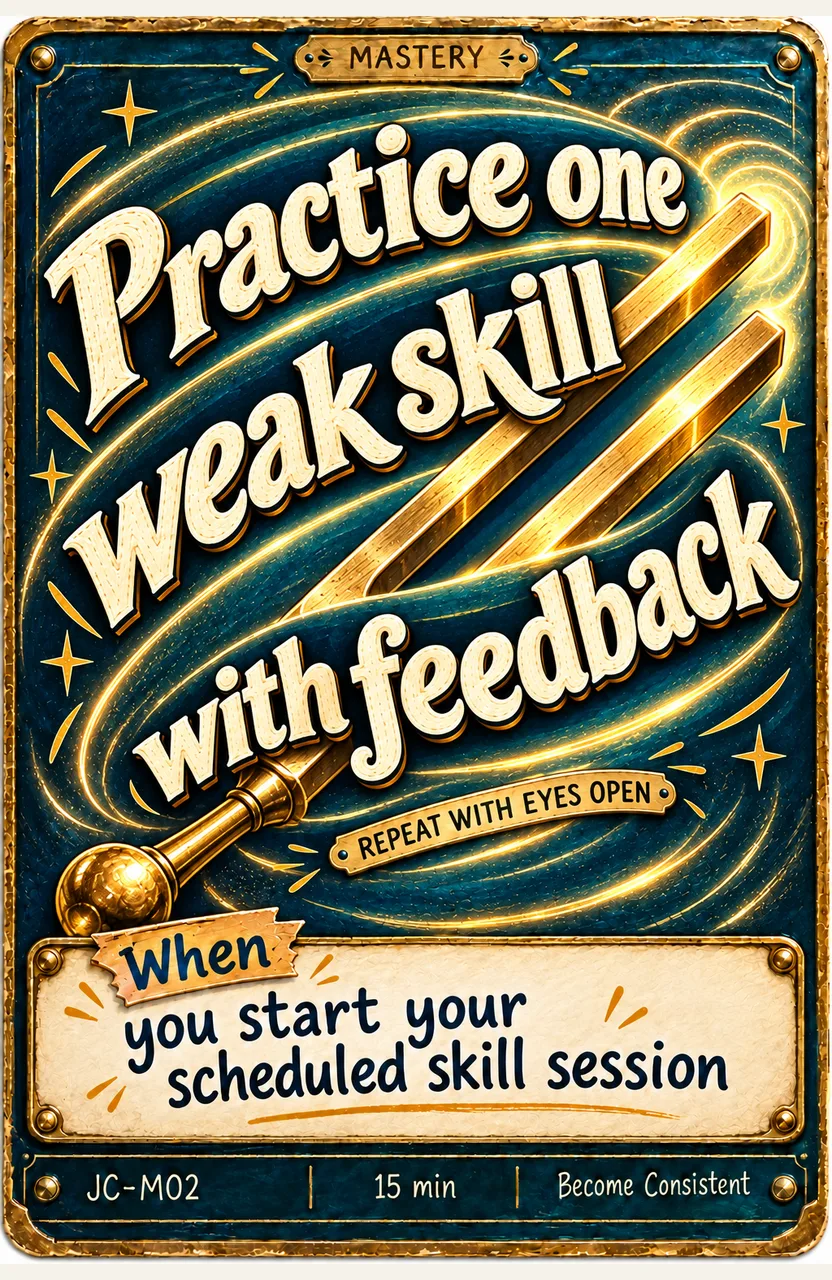 Practice One Weak Skill and Check the Result When: you start your scheduled skill session