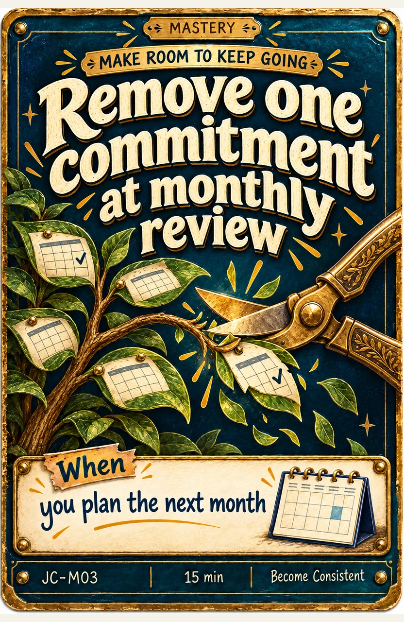 Remove One Commitment at Your Monthly Practice Review When: you plan the next month