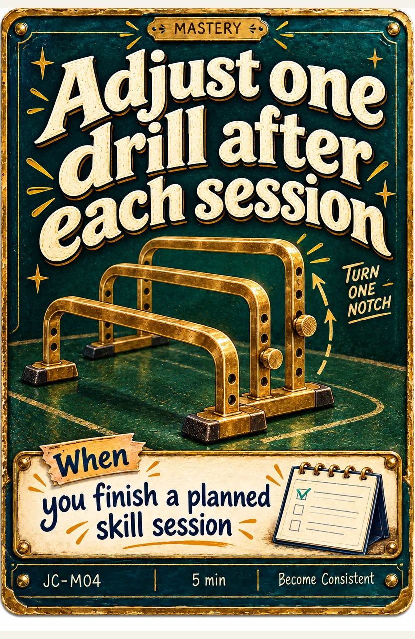 Adjust One Practice Drill After Checking Its Difficulty When: you finish a planned skill session