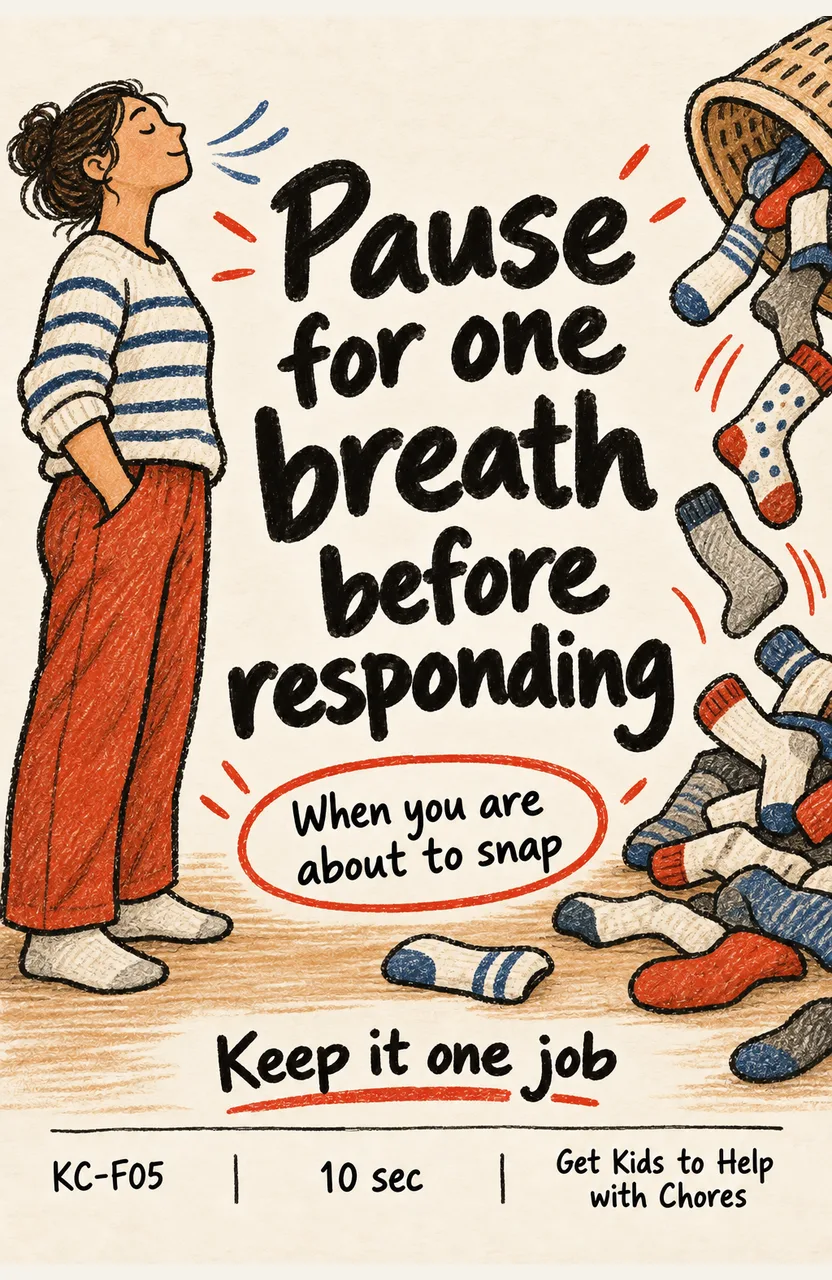 Pause for One Breath Before Responding When: you feel yourself about to snap during a chore