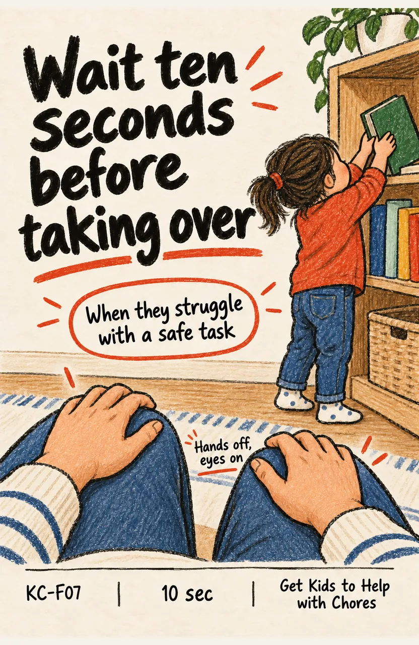 Wait Ten Seconds Before Taking Over When: your child struggles with a safe task