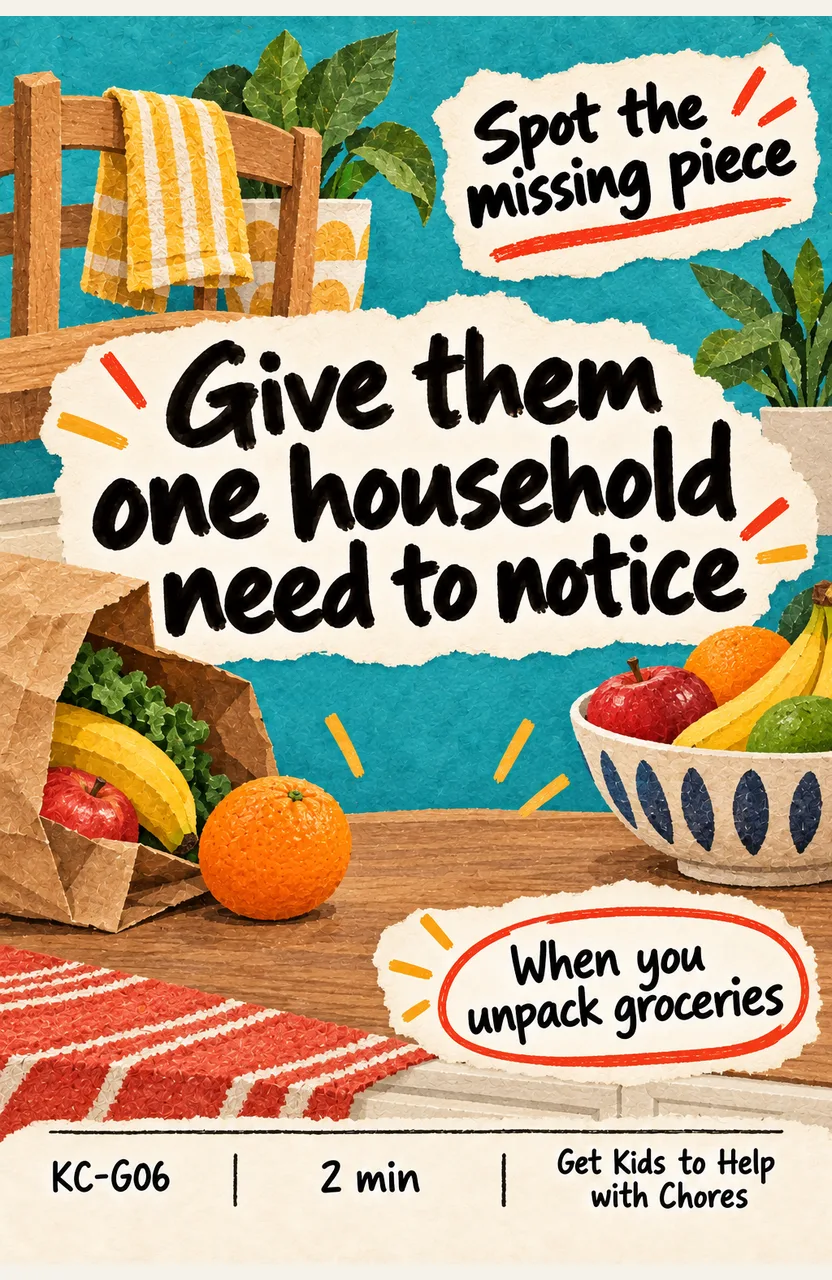 Give Your Child One Need to Notice When: you unload a bag of groceries