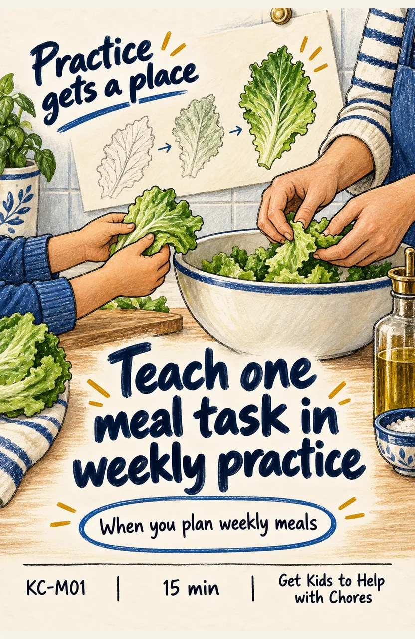 Teach One Meal Task in Weekly Practice When: you plan the next week’s meals