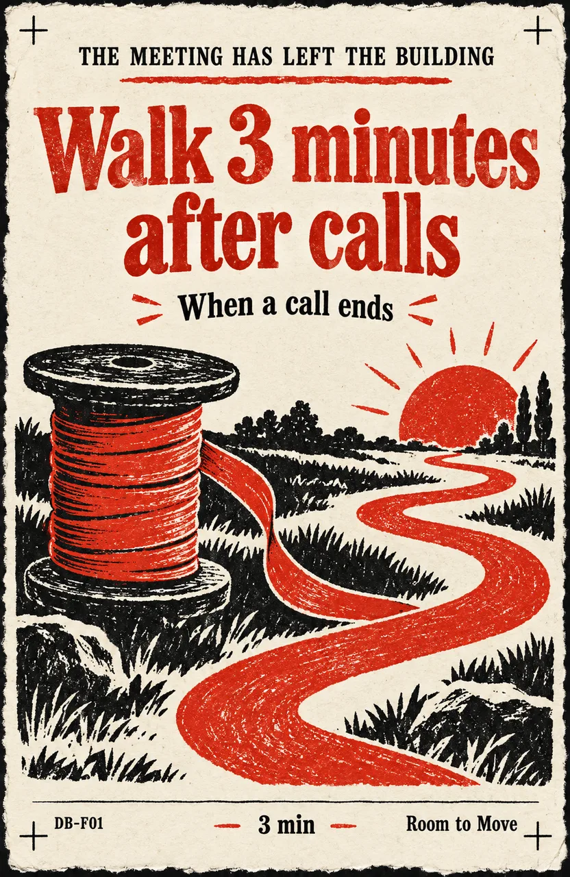 Walk for 3 minutes after calls When: a video call ends