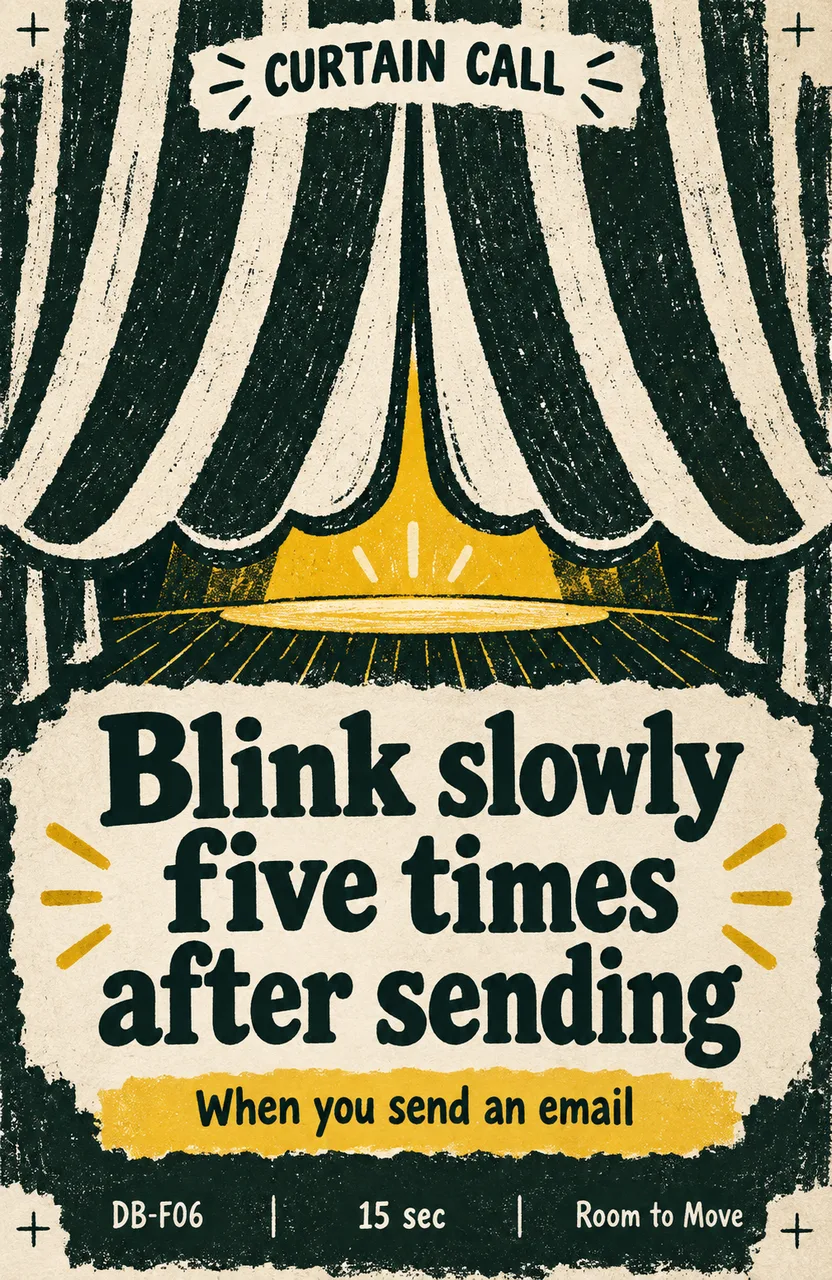 Blink slowly five times after sending When: you send an email