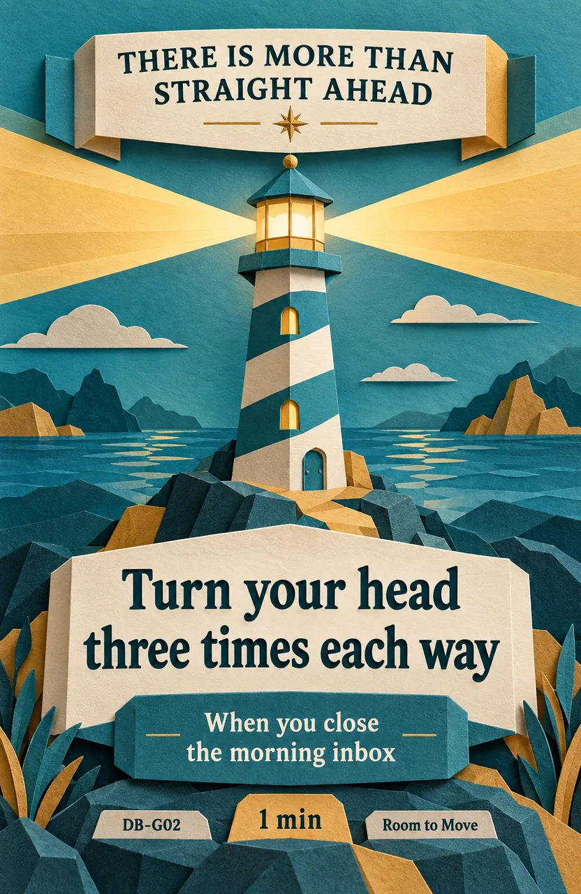 Turn your head three times each way When: you close your morning inbox