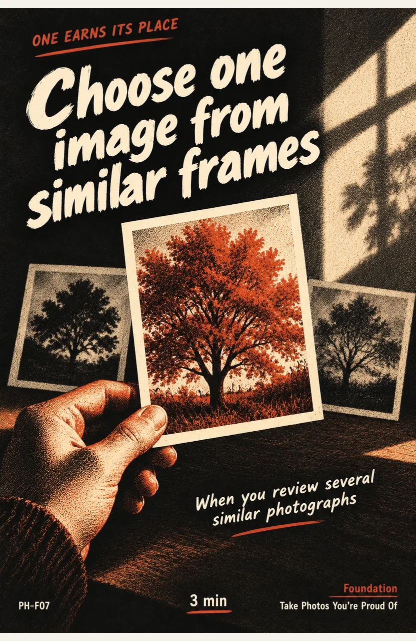 Choose one image from similar frames When: you review several similar photographs