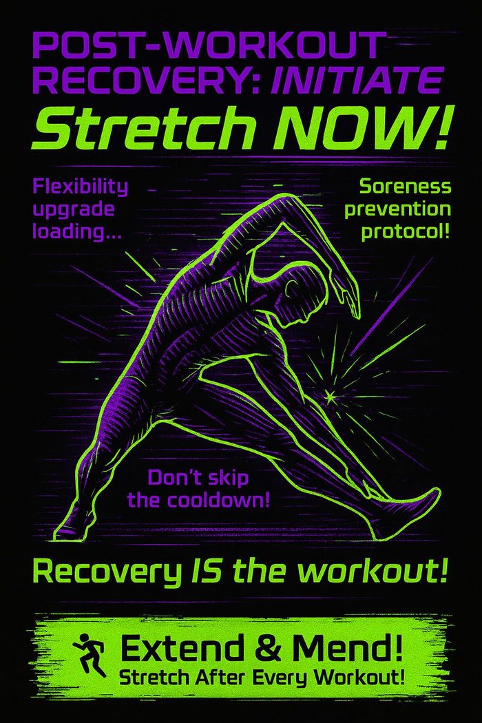 Stretch major muscles after a workout card