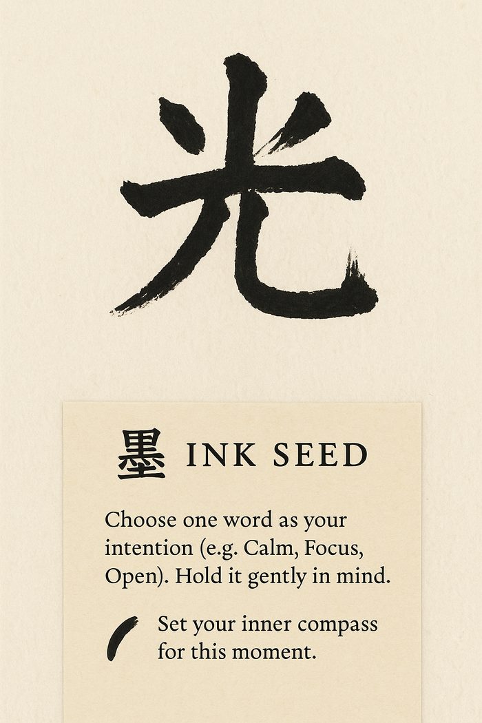 Write a one-word intention card
